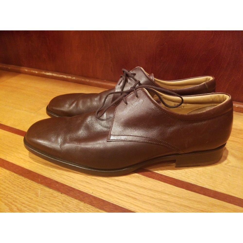 BARNEYS NEW YORK Men's Brown Leather Lace Up Oxford Work Dress Shoes Sz 12M